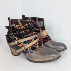 Spring Step L'Artiste Redding Buckle Multicolored Ankle Booties